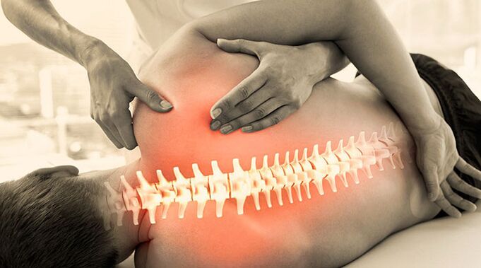 Massage from fussing of muscle tissue for back pain